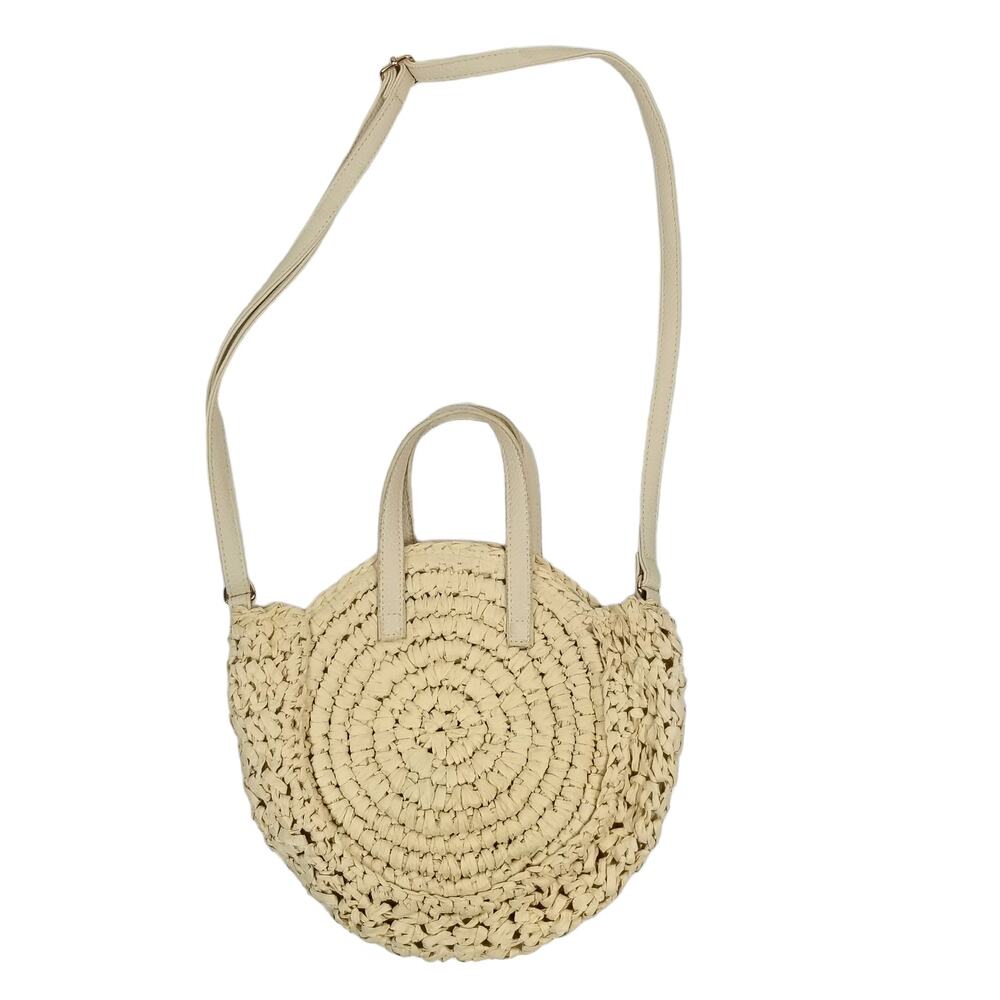 Primark Cream Round Paper Shoulder Crossbody Bag